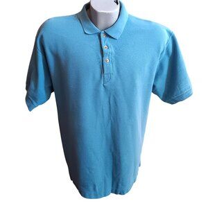 Vintage Mens POLO TENNIS SHIRT XL 90s LEVIS DOCKERS ALL COTTON TIELW BLUE KNIT
